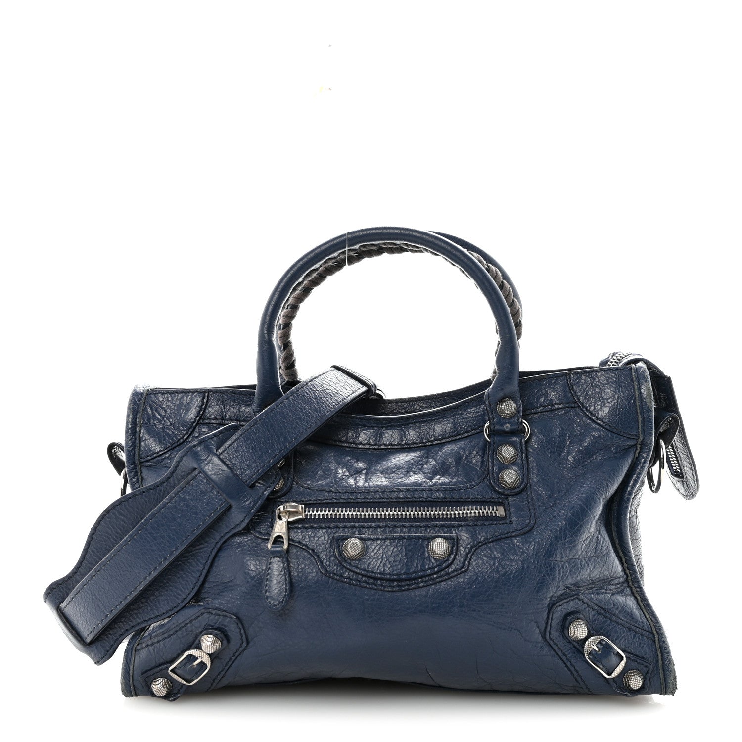 Balenciaga Agneau Giant 12 Silver Hardware S City Bleu Roi