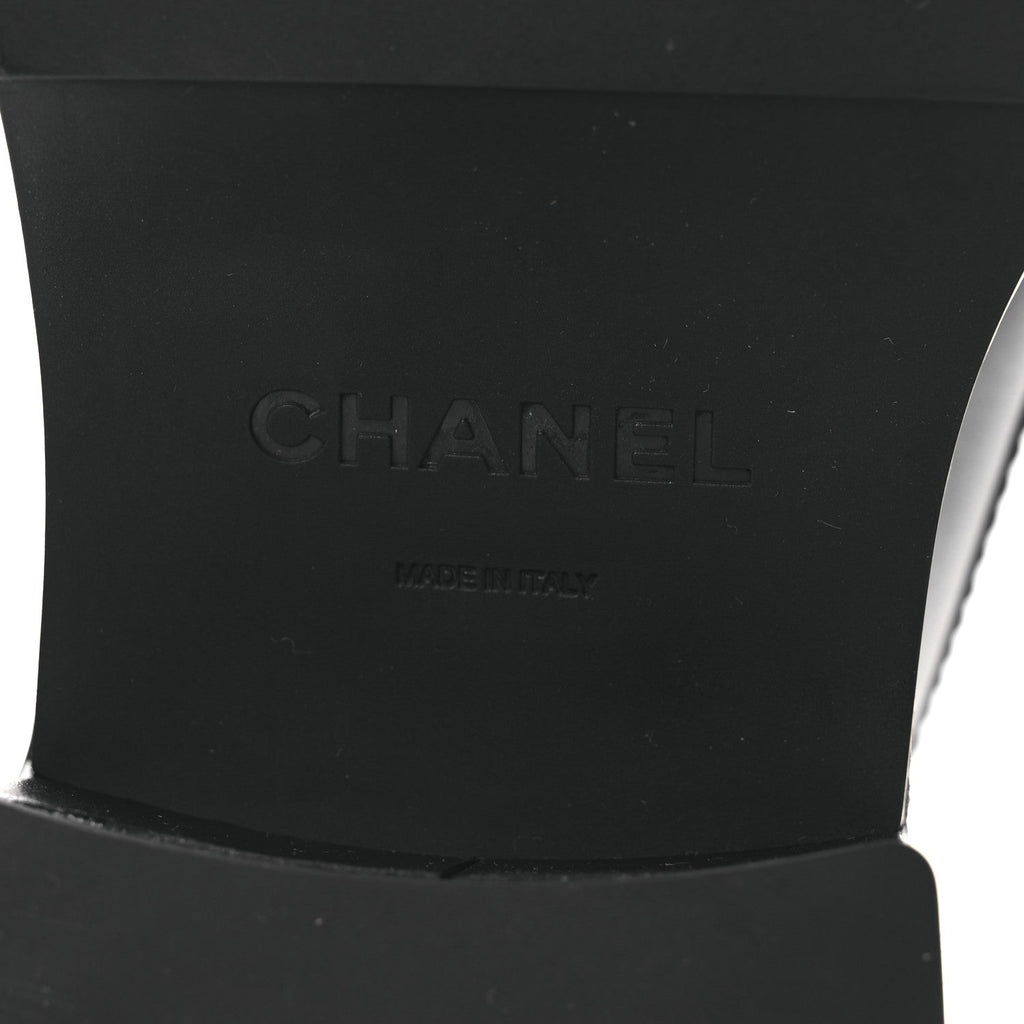 Chanel Calfskin CC Platform Loafers 38 Black