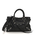 Balenciaga Agneau Arena Storico Silver Hardware Small Le City Black