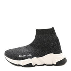 Balenciaga Laminated Knit Bi-Color Sole Womens Speed Sneakers 35 Black White