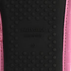 Balenciaga Calfskin Logo Crocodile Embossed Slides 40 Fuxia