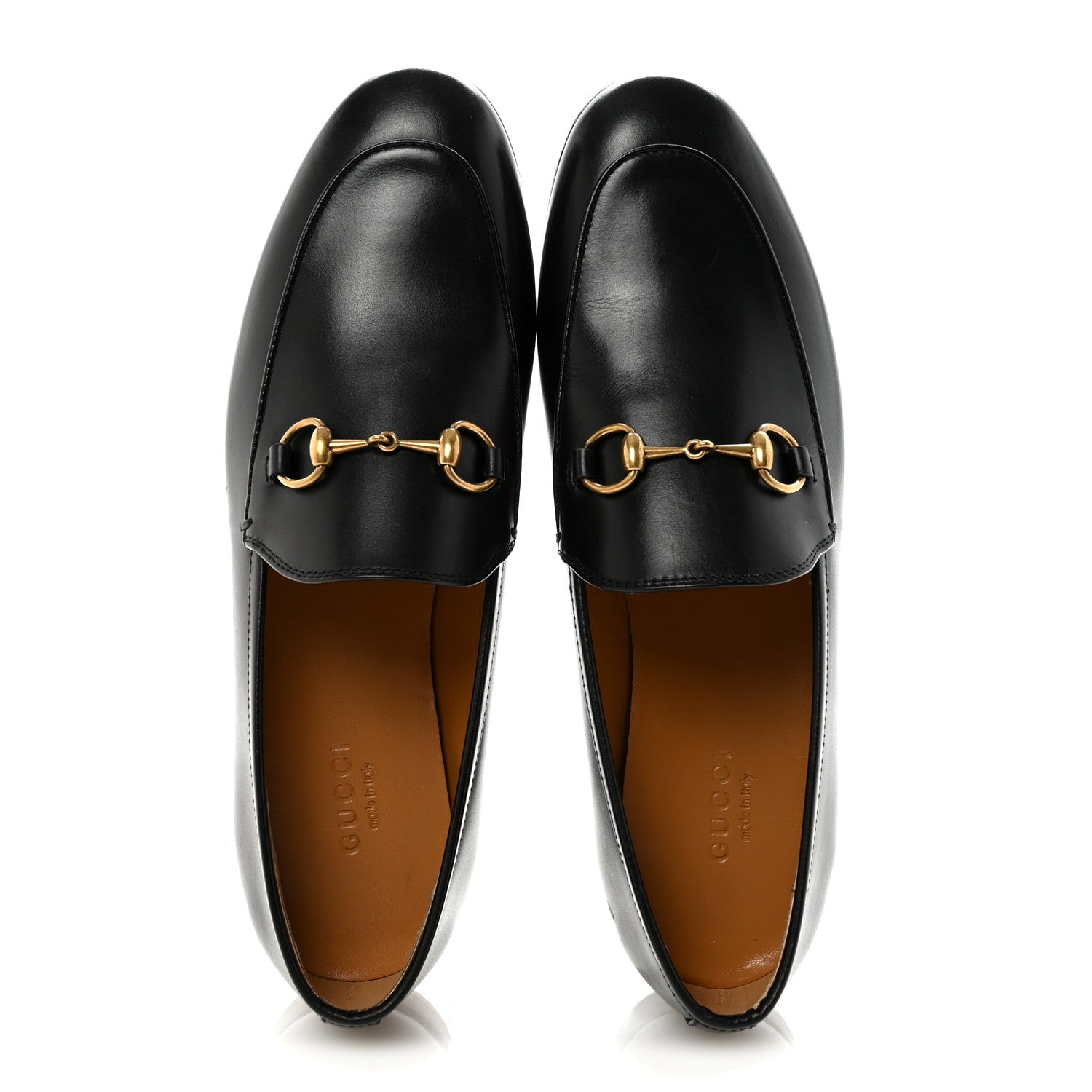 Gucci Betis Glamour Calfskin Womens Jordaan Loafers 37 Black