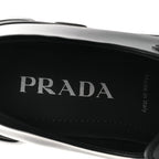 Prada Spazzolato Rois Metal Triangle Logo Monolith 55mm Loafers 39 Black