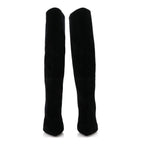 Saint Laurent Velvet Niki 105 Thigh High Boots 37.5 Black