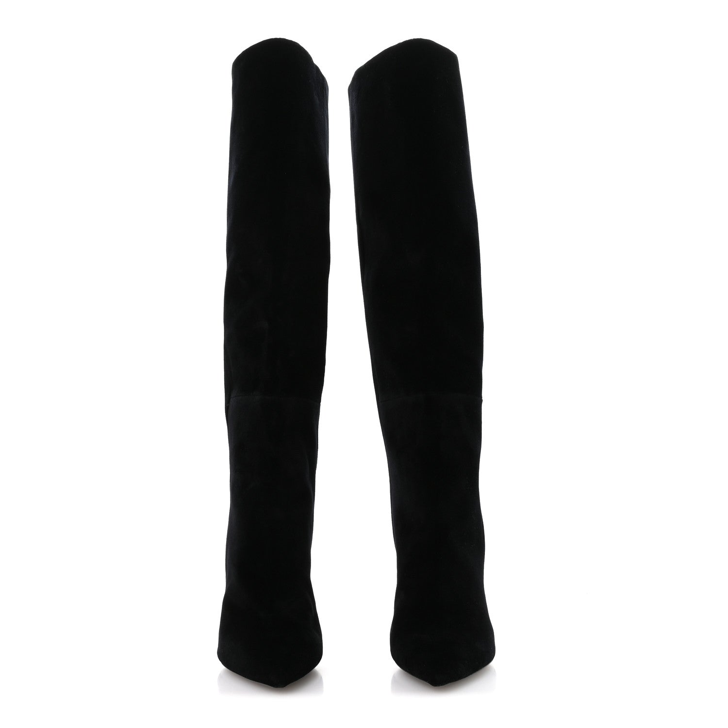 Saint Laurent Velvet Niki 105 Thigh High Boots 37.5 Black