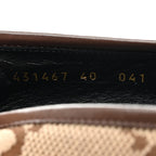Gucci Monogram Jumbo GG Malaga Kid Horsebit Womens Jordaan Loafers 40 Camel Ebony New Acero Beige