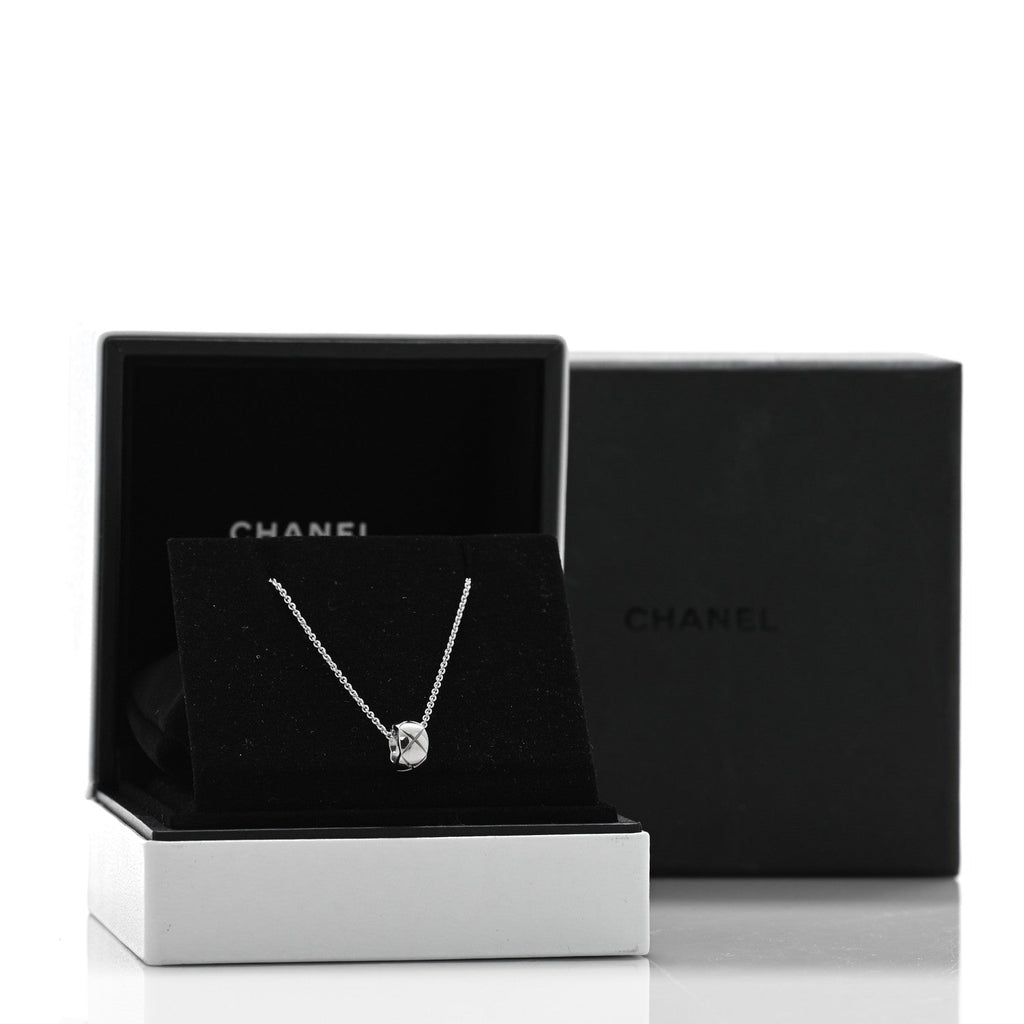 Chanel 18K White Gold Coco Crush Pendant Necklace