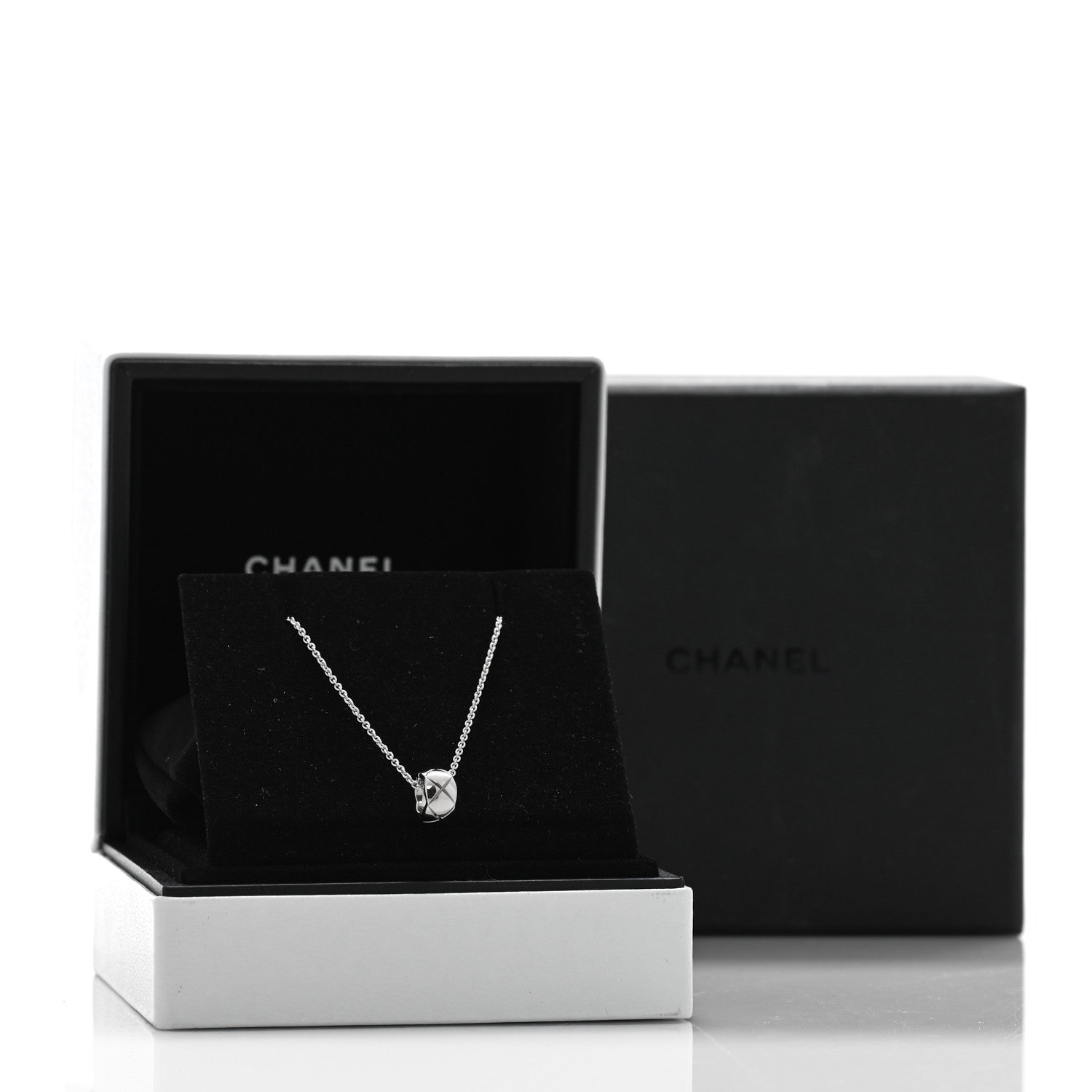 Chanel 18K White Gold Coco Crush Pendant Necklace