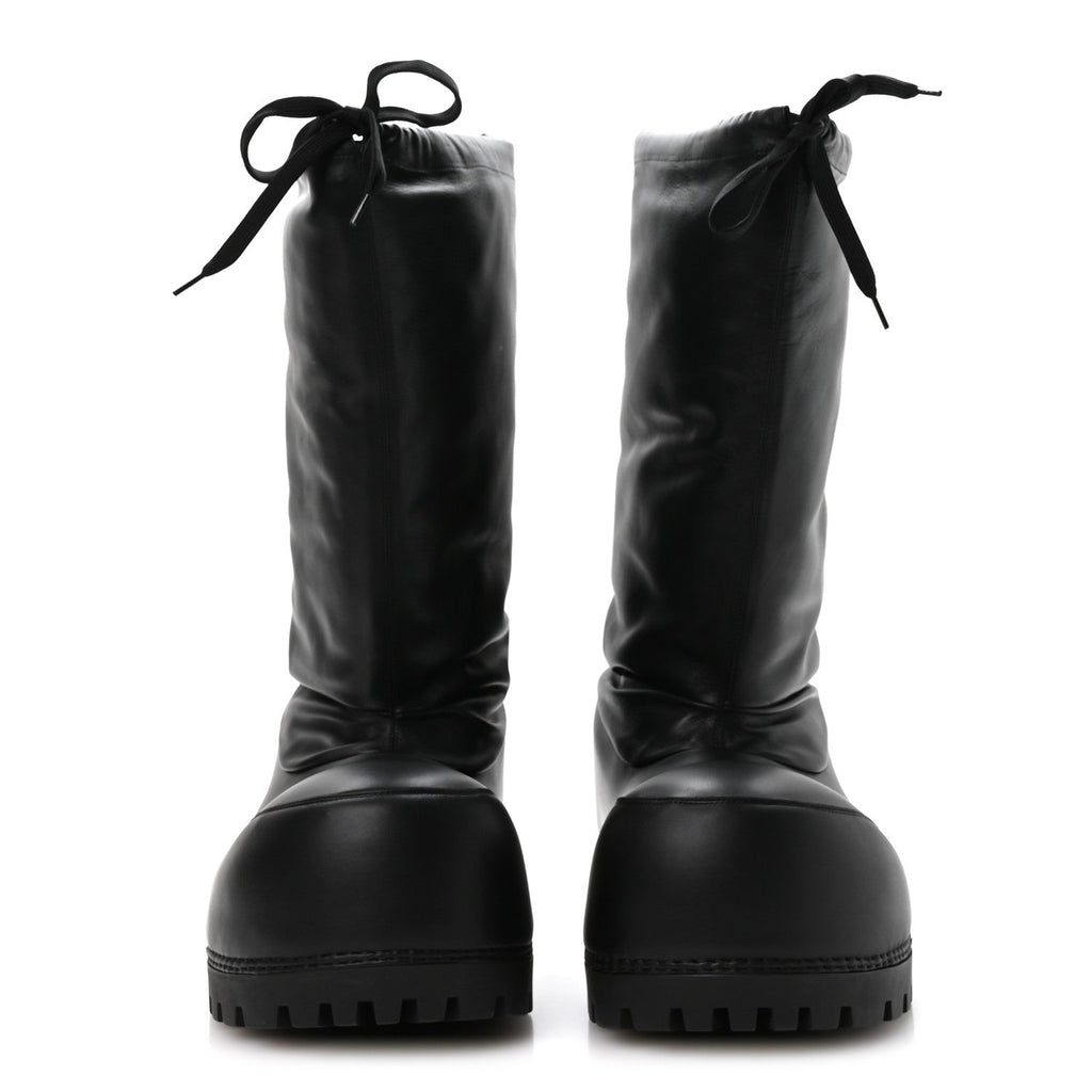 Balenciaga Shiny Super Soft Calfskin Mens Alaska High Boots 43-44 Black