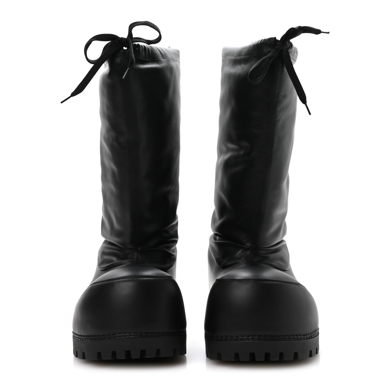Balenciaga Shiny Super Soft Calfskin Mens Alaska High Boots 43-44 Black
