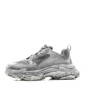 Balenciaga Fabric Mesh Dyed Mens Triple S Sneakers 45 Grey