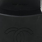 Chanel Shiny Calfskin Logo Loafers 36.5 Black