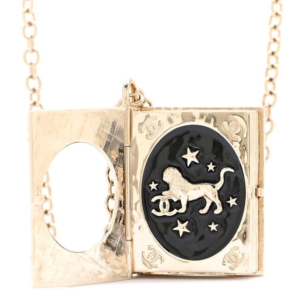 Chanel Metal Long Necklace Gold Black