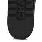 Chanel Shiny Calfskin Platform Loafers 37 Black