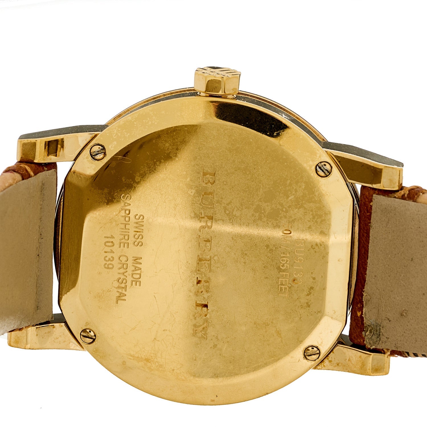 Burberry Stainless Steel Calfskin 38mm Quartz Watch Champagne BU9026
