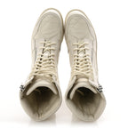 Christian Dior Calfskin Cannage D-Leader Ankle Boots 39.5 White