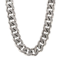 Saint Laurent Metal Curb Chain Necklace Oxidized Silver