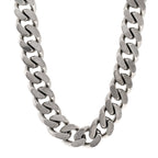 Saint Laurent Metal Curb Chain Necklace Oxidized Silver
