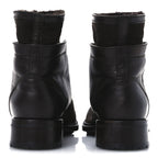 Chanel Suede Calfskin Shearling Cap Toe CC Short Boots 39 Brown