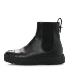 Chanel Calfskin Cap Toe CC Ankle Boots 38 Black