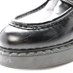 Prada Spazzolato Metal Triangle Logo 50mm Loafers 37.5 Black