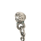 Chanel Crystal Baguette CC Drop Earrings Silver