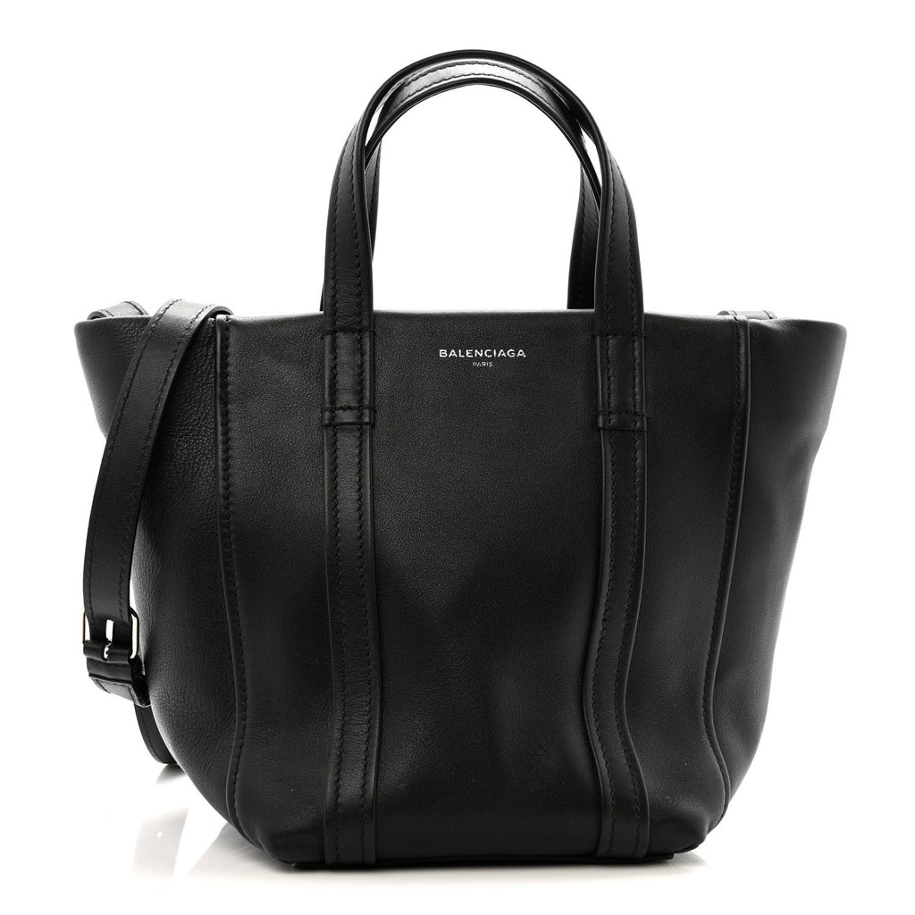 Balenciaga Calfskin XS Laundry Cabas Tote Black