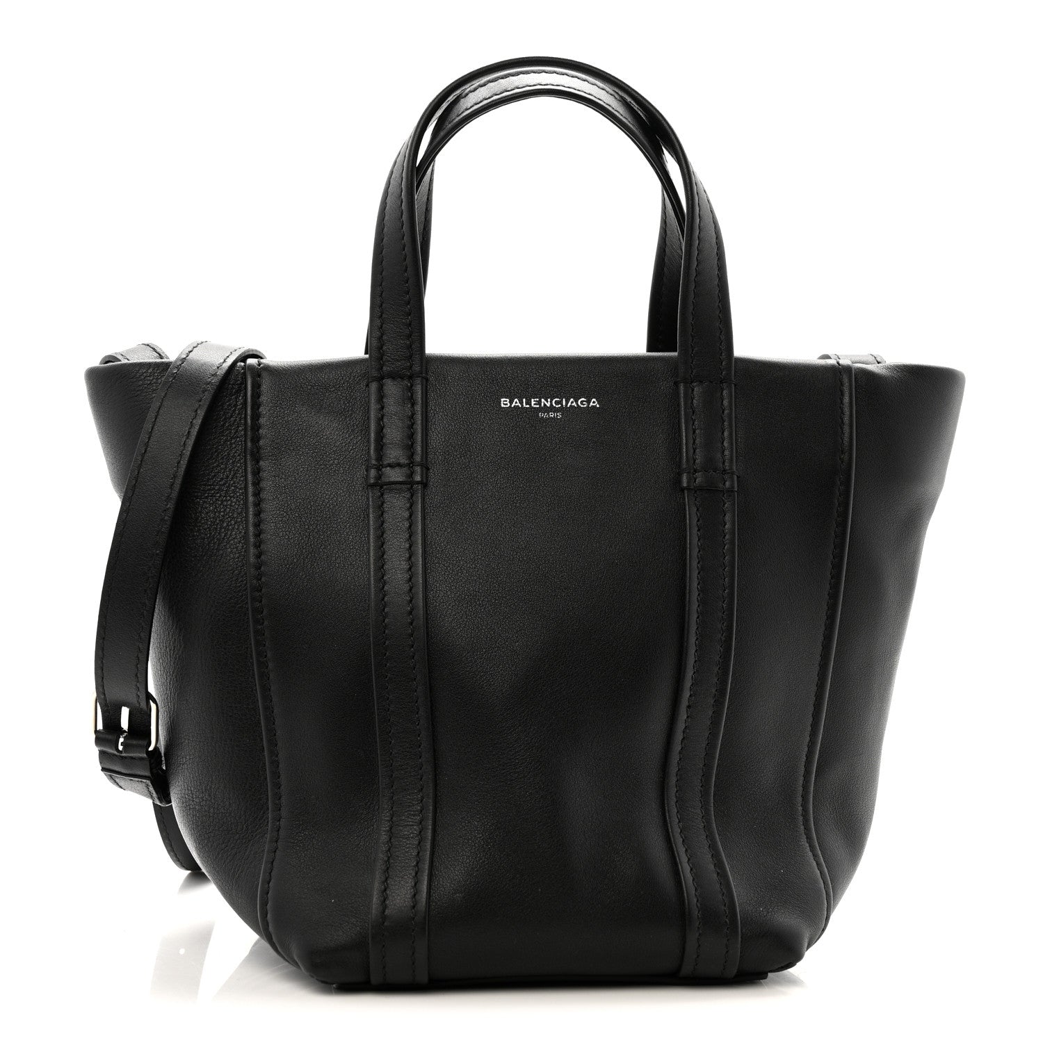Balenciaga Calfskin XS Laundry Cabas Tote Black