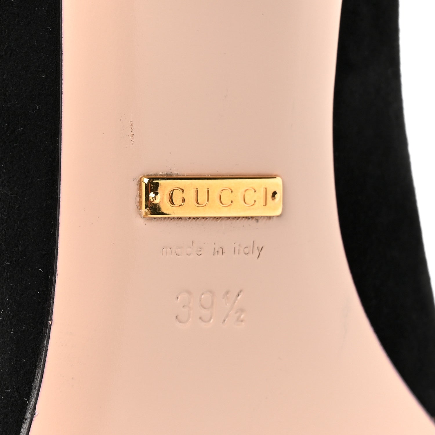 Gucci Kid Scamosciato GG Marmont Fringe 50mm Loafer Pumps 39.5 Black