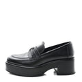 Chanel Calfskin CC Platform Loafers 38 Black