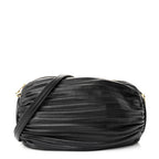 Loewe Lambskin Pleated Bracelet Pouch Shoulder Bag Black