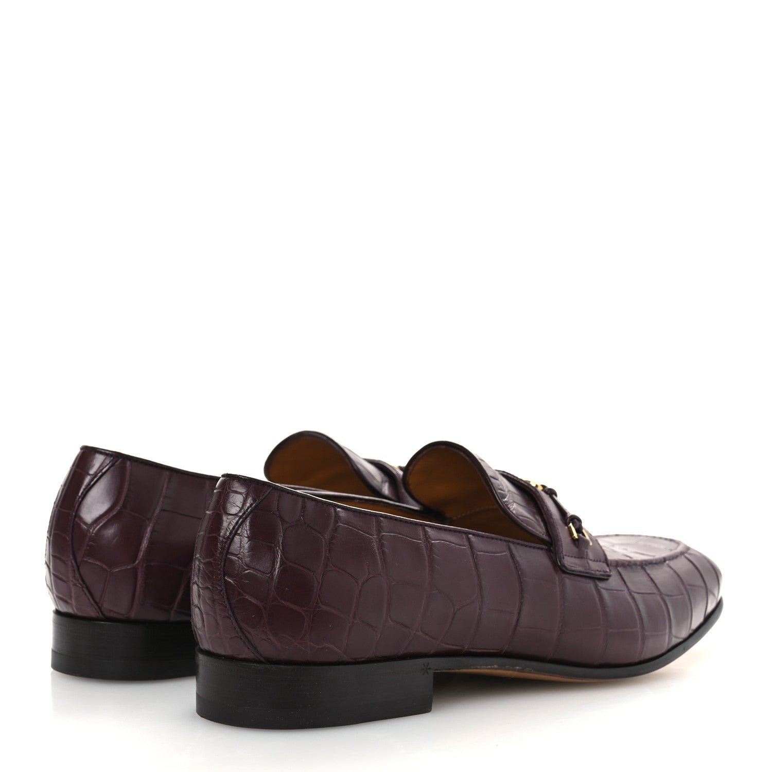 Gucci Alligator Interlocking G Mens Loafers 8 Bordeaux