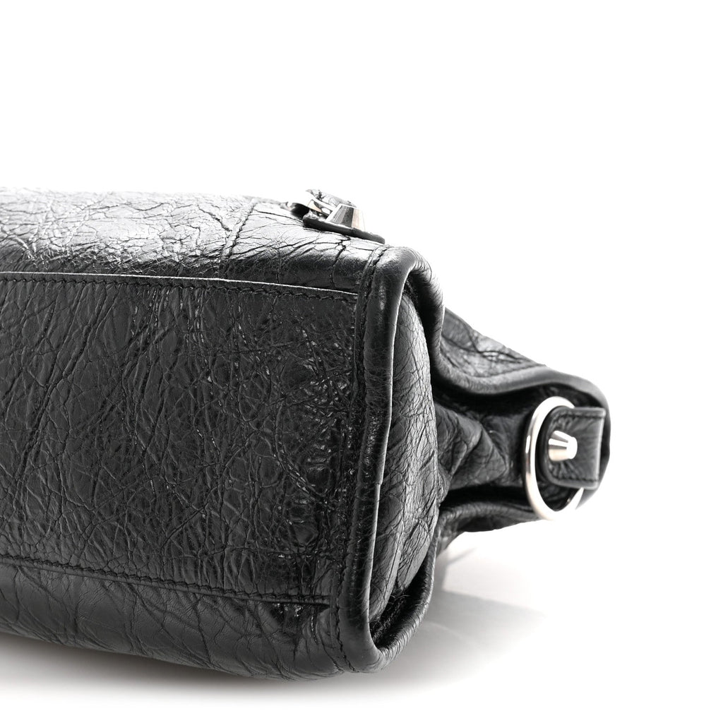Balenciaga Agneau Arena Storico Silver Hardware Small Le City Black