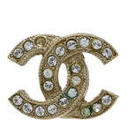 Chanel Crystal CC Earrings Gold