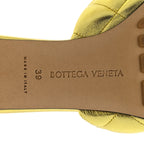 Bottega Veneta Metallic Nappa Reflection Matelasse Padded Kitten Heel Mule Sandals 39 Gold