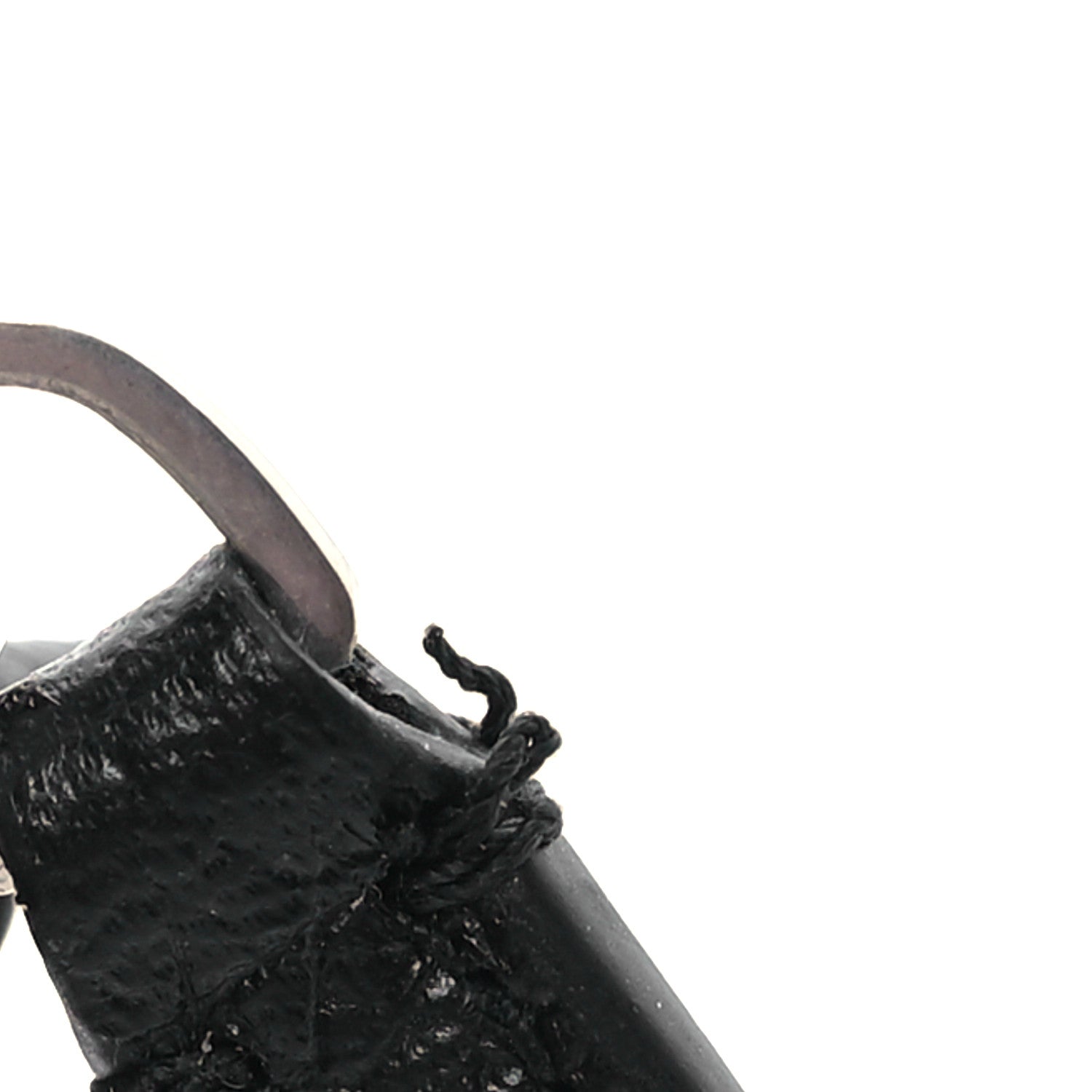 Balenciaga Grained Calfskin Miami Logo Cash Coin Card Holder On Keychain Black
