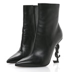 Saint Laurent Calfskin Opyum Ankle Boots 40 Black