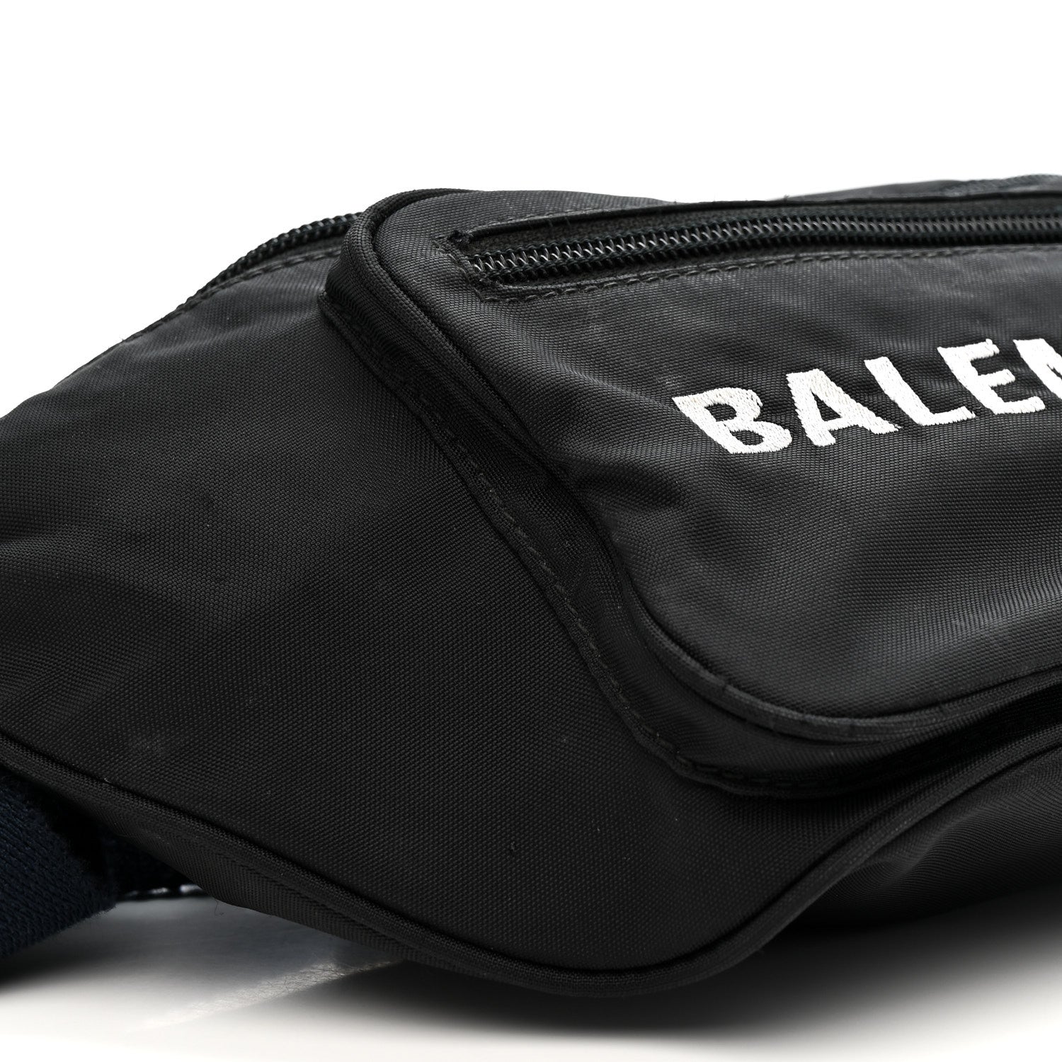 Balenciaga Recycled Sport Nylon Logo Embroidered Wheel Beltpack Black