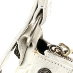 Balenciaga Agneau Arena Le Cagole Shoulder Bag XS Optic White