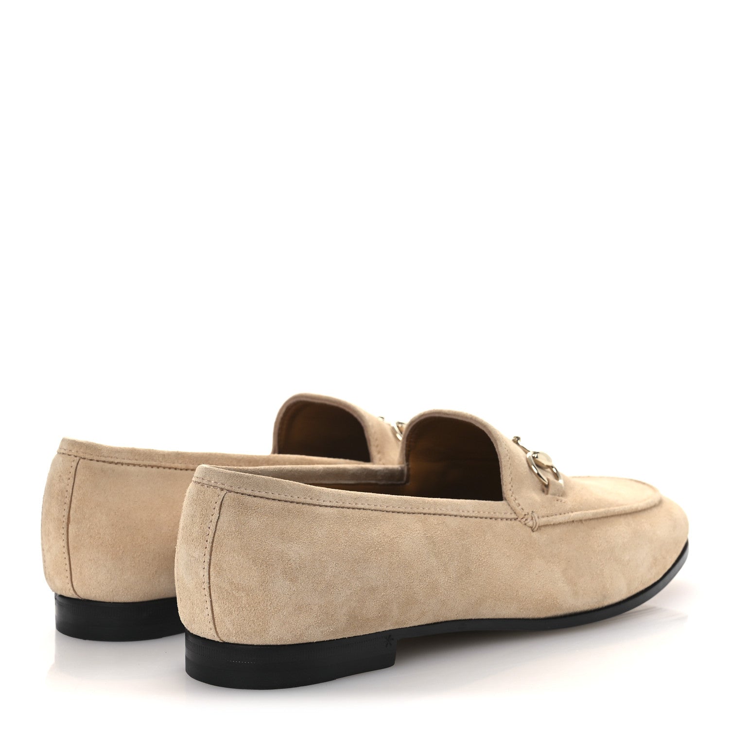 Gucci Suede Horsebit Womens Jordaan Loafers 39.5 Pink Sand