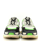 Balenciaga Fabric Mesh Womens Triple S Sneakers 37 White Green Fluo Black