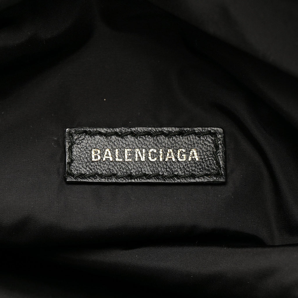 Balenciaga Recycled Sport Nylon Logo Embroidered Wheel Beltpack Black