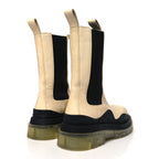 Bottega Veneta Calfskin The Tire Chelsea Boots 40.5 Vaseline Black Transparent