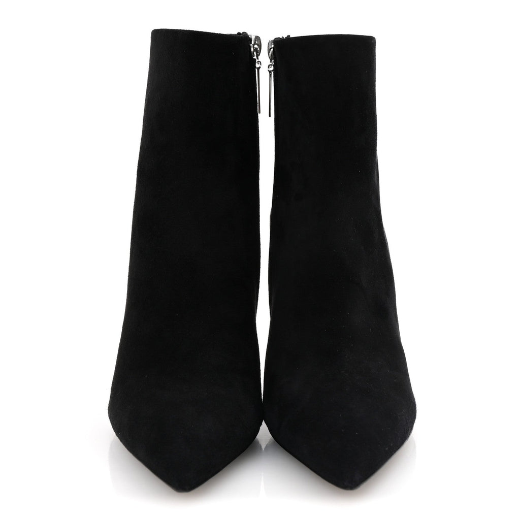 Saint Laurent Suede Studded Kiki 85 Zip Boot 37 Black