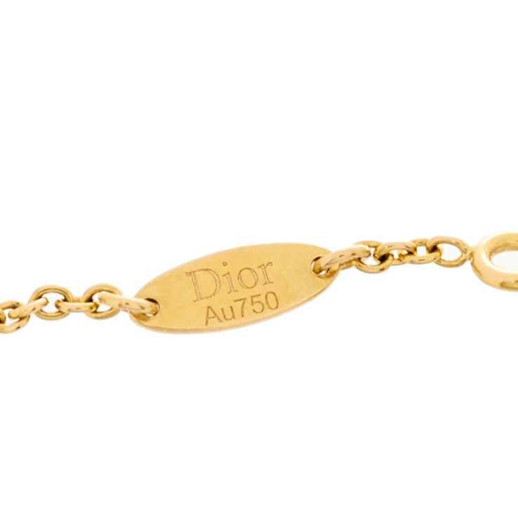 Christian Dior 18K Yellow Gold Diamond Malachite Rose Des Vents Bracelet