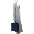 Balenciaga Grained Calfskin Gold Metallic Edge Hardware Papier Small A4 Tote Bleu