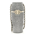 Chanel Metal Resin Lambskin Crystal Lipstick Case Long Necklace On Chain Silver Black Gold
