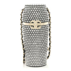 Chanel Metal Resin Lambskin Crystal Lipstick Case Long Necklace On Chain Silver Black Gold