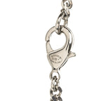 Chanel Crystal Baguette CC Mirror Pendant Necklace Silver