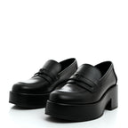 Chanel Calfskin CC Platform Loafers 36 Black